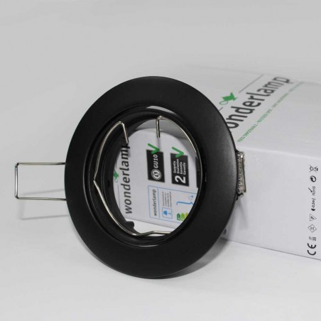 BASIC runder schwarzer schwenkbarer Einbaustrahler. Wonderlamp