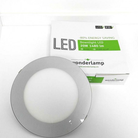 Downlight LED Redondo cristal 20W (gris) - Wonderlamp