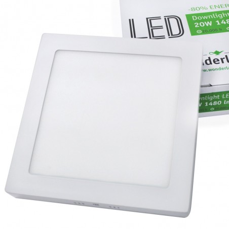Quadratisches LED-Downlight 20W Oberfläche (weiß) - Wonderlamp