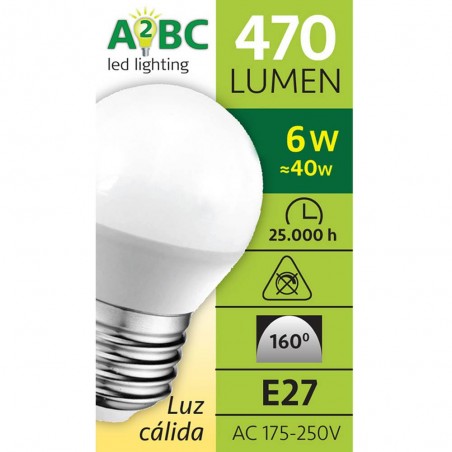 Pack 5 Bombillas led A2BC 6W E27  (4000ºk)