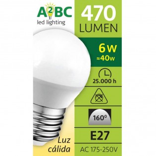 Pack 2 Light bulbs led A2BC 6W E27 (3000ºK)