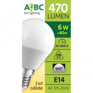 Pack 5 Bombillas led A2BC 6W E14  (3000ºk)