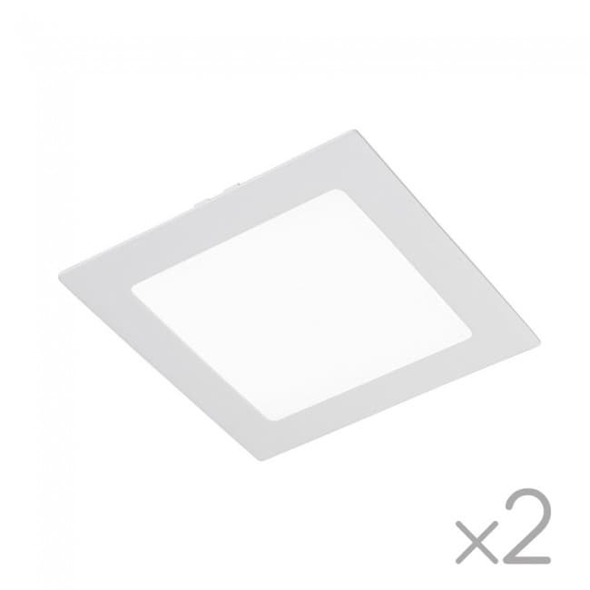 Pack 2 x quadratische LED-Downlights Extra flach 18W-6000ºK (weiß)