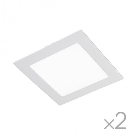 Pack 2 x quadratische LED-Downlights Extra flach 18W-6000ºK (weiß)