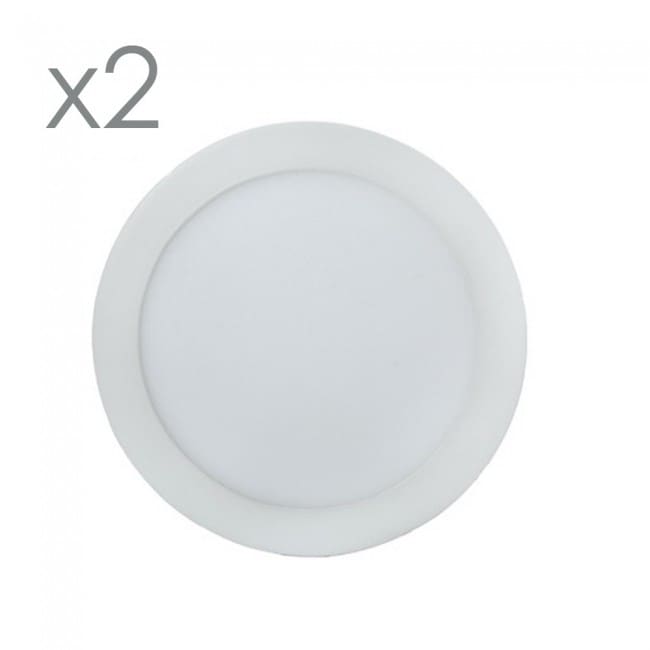 Pack 2 LED-Downlights rund extra flach 18W-6000ºK (weiß)