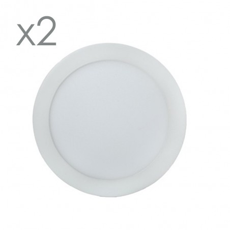 Pack 2 LED-Downlights rund extra flach 18W-6000ºK (weiß)