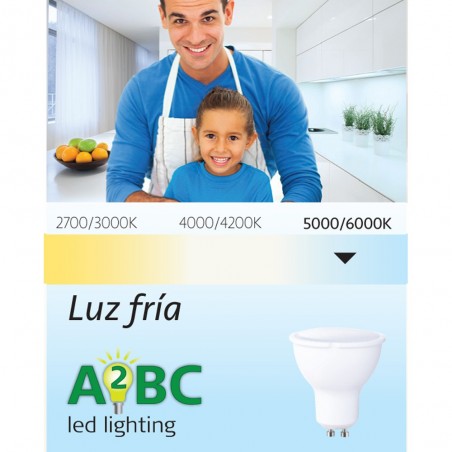 Pack 5 bombillas A2BC LED GU10 8W - 6000ºK