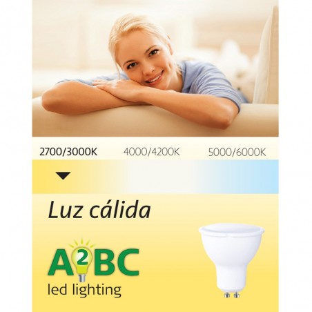 Pack 10 bombillas A2BC LED GU10 8W - 6000ºK
