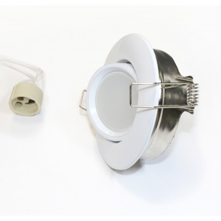 Recessed Downlight round white + 8W LED neutral Bulb