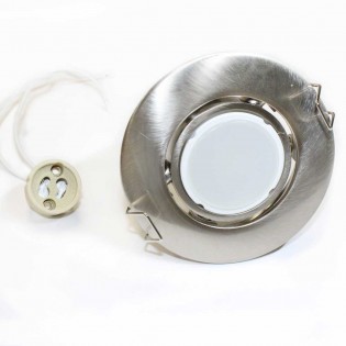 Recessed Downlight round nickel+ 8W LED neutral Bulb