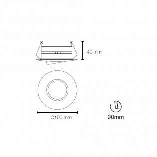 Recessed Downlight round nickel+ 8W LED neutral Bulb