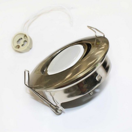 Recessed Downlight old gold + 8W LED warm Bulb