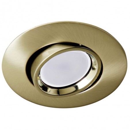 Recessed Downlight round aged gold + 8W LED neutral Bulb