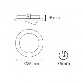Recessed Downlight tiltable white + 8W LED neutral Bulb