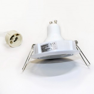 Recessed Downlight tiltable white + 8W LED neutral Bulb