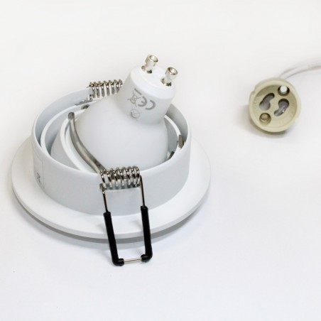 Recessed Downlight rround white + 8W LED warm Bulb