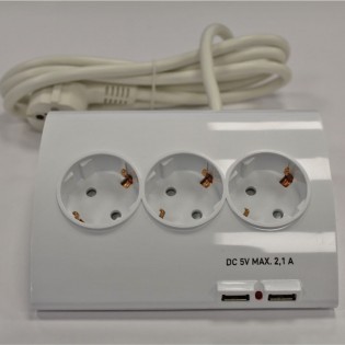 Base regleta sobremesa 5 tomas + 2 USB