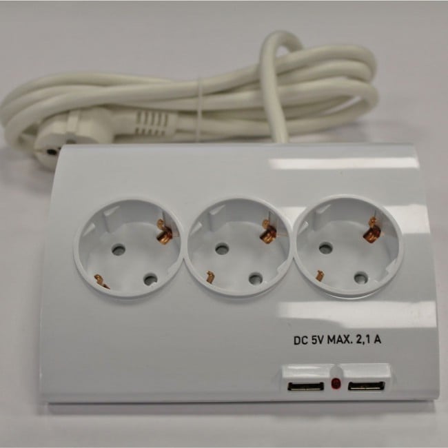 Base regleta sobremesa 5 tomas + 2 USB
