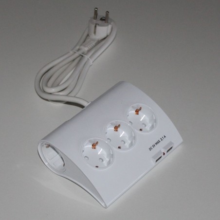 Base regleta sobremesa 5 tomas + 2 USB