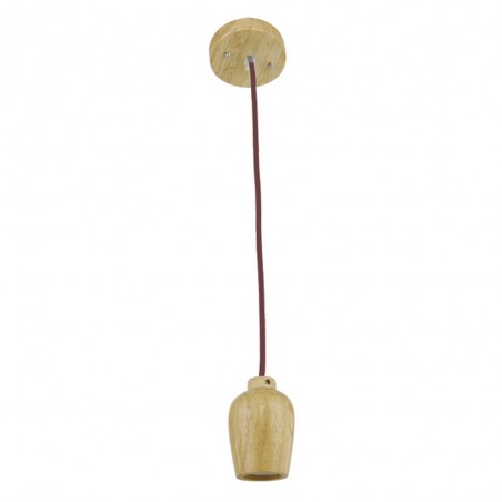 Portalámparas Vintage Madera (cable textil marrón)