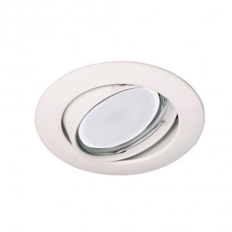 Recessed Downlight tiltable white + 8W LED warm Bulb