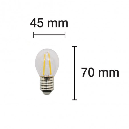 Spherical LED Light Bulb E27 cold light (2W)