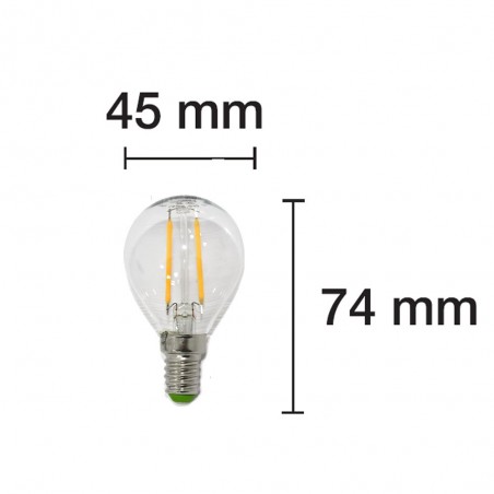 Bombilla Esférica LED E14 Luz fría (2W)