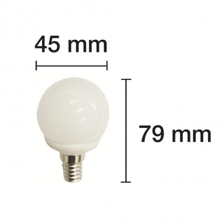 Bombilla LED Esférica Amarilla E14 (4W)