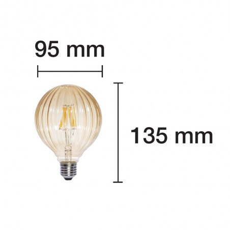 Bombilla LED Decorativa Globo Ámbar (6W)