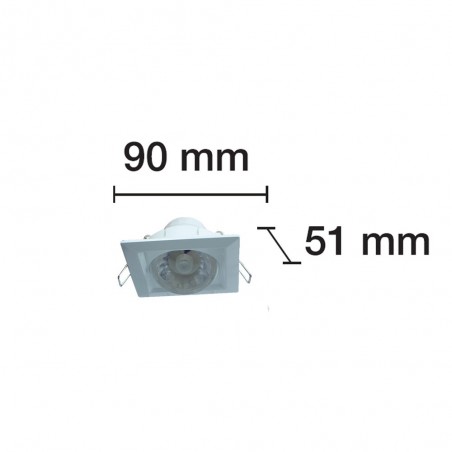 Foco LED Cuadrado orientable luz fría (8W)