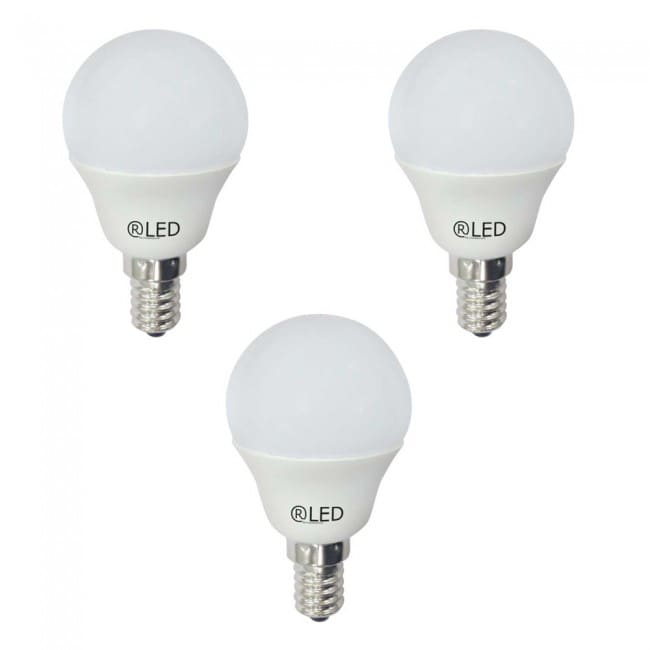 3 bombillas E14, cálida (5.2W) 3 bombillas E14, cálida (5.2W)