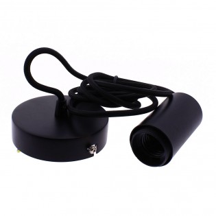 Portalámparas metálico negro