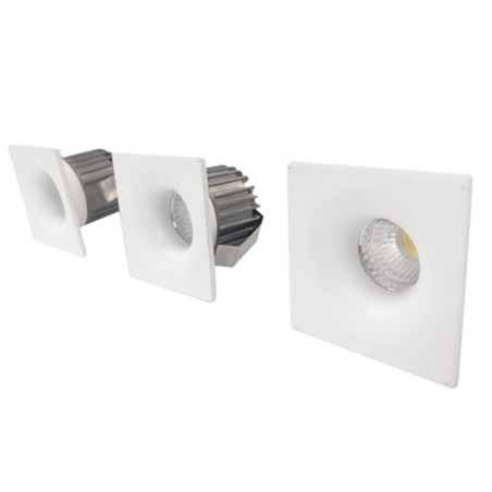 Kit 3 focos cuadrado COB LED 4000ºK (3x3W)