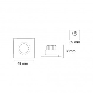 Kit 3 focos cuadrado COB LED 4000ºK (3x3W)