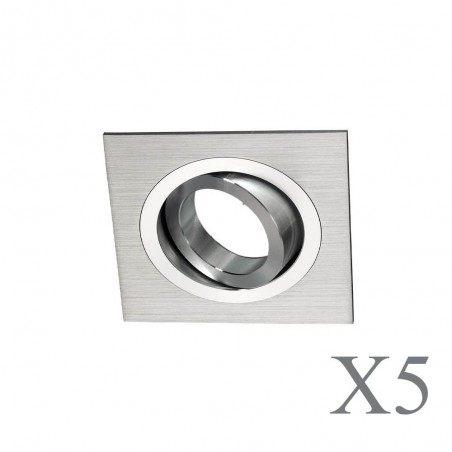 Pack 5 Classic Square Aluminium downlights