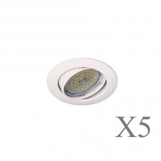 Pack 5 Basic round white dimmable