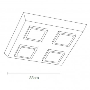 Ceiling flush mounted LED Quattro (24W)