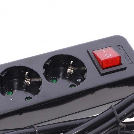 Base three black sockets with switch
