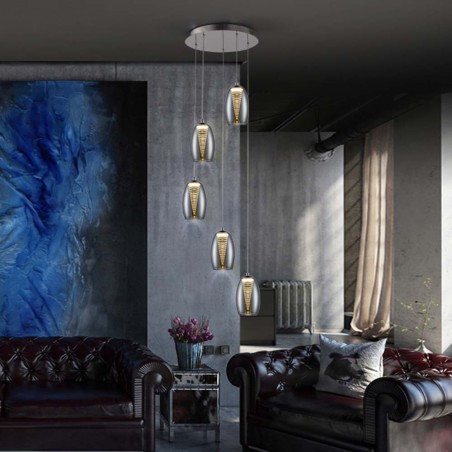 Lámpara colgante LED Nebula (5 luces)