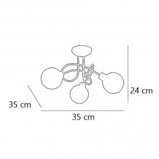 Lámpara de techo Rolo (3 luces)