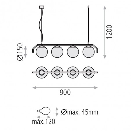 Regleta Maui (4 luces)