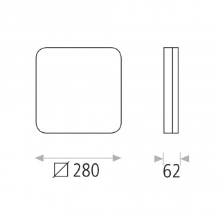 Plafón de exterior LED Square (24W)