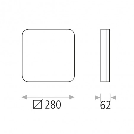 LED Flush Light Square IP54 (24W)