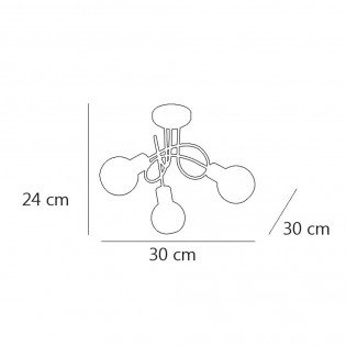 Flush Light Opal (3 lights)
