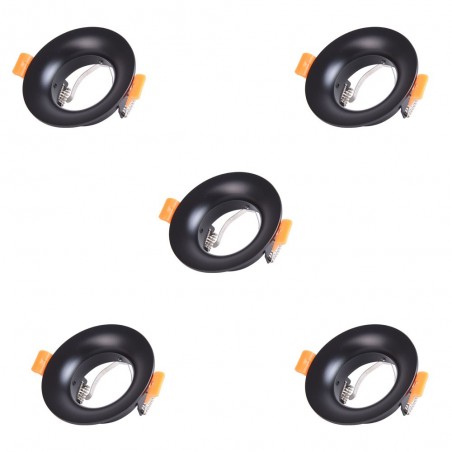 Pack 5 Recessed lights Basic II Round (black)