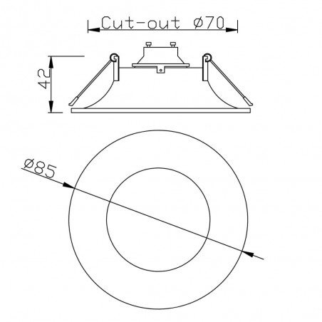 Pack 2x Downlights led redondo blanco 4000ºK