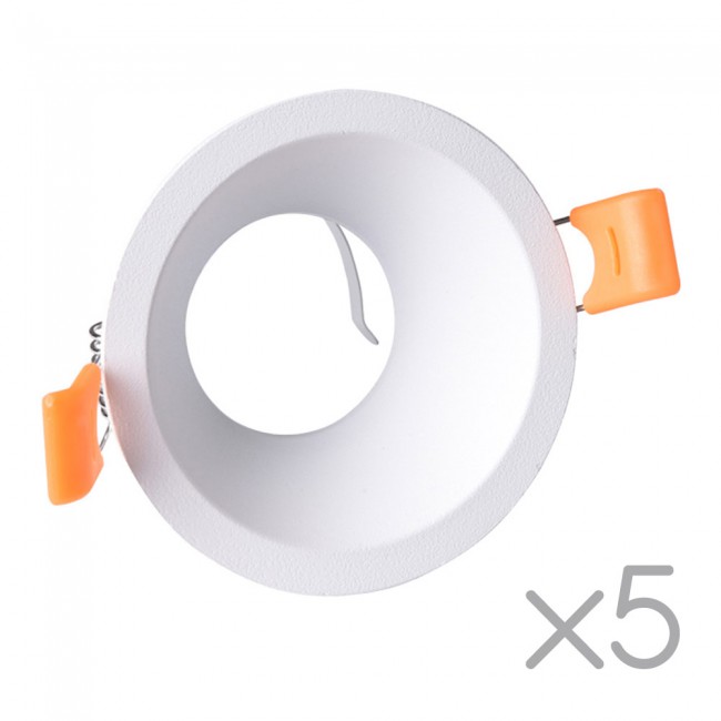 Pack 5 Recessed lights Confort Round (white)