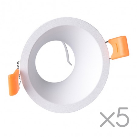 Pack 5 Recessed lights Confort Round (white)