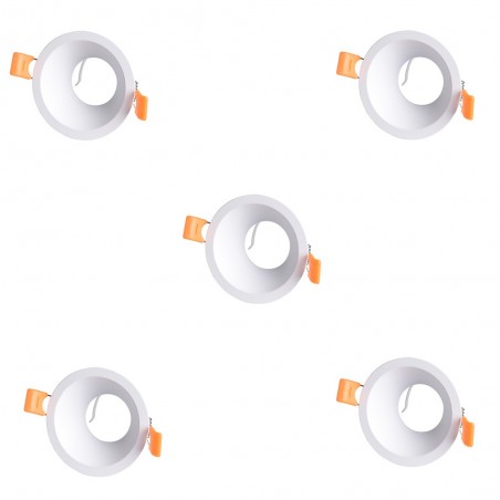 Pack 5 Recessed lights Confort Round (white)