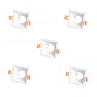 Pack 5 Recessed lights Confort Squared (white)